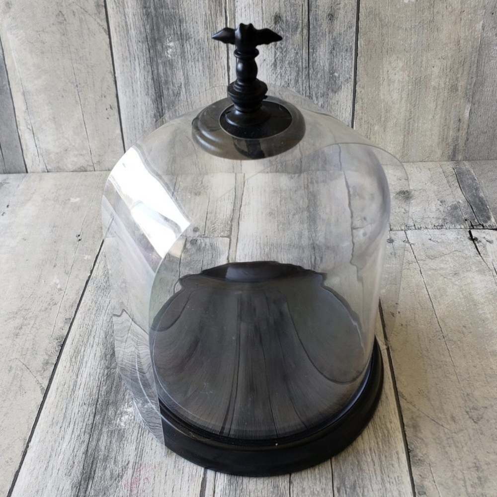 Unused Halloween Plastic Cloche with Bat Finial